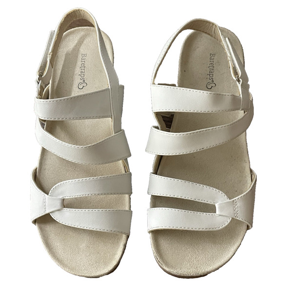 Baretraps Jenifer White Leather Sandals Women's Size 9M GUC - Picture 3 of 10